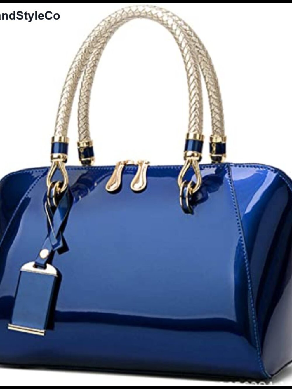 Patent PU Leather Top-Handle Satchel Shoulder Crossbody Bag Medium Tote